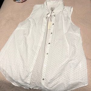 Target A New Day White Polka Dot Button up Shirt